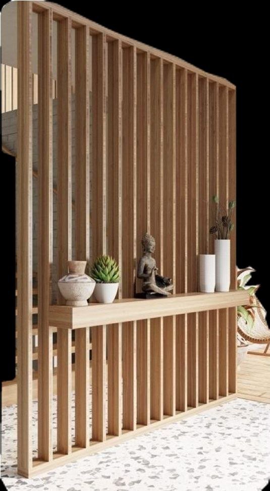 خدمة فاصل خشبي مع طاولة عرض ضمن قسم بارتشن