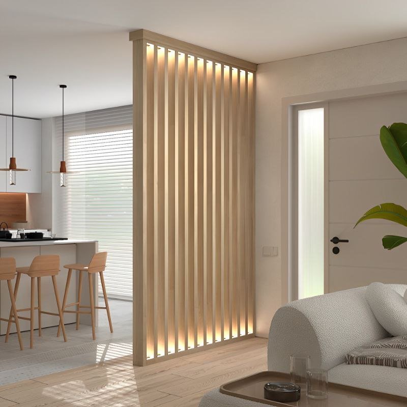 خدمة فاصل خشبي أنيق لغرفة معيشة ضمن قسم بارتشن