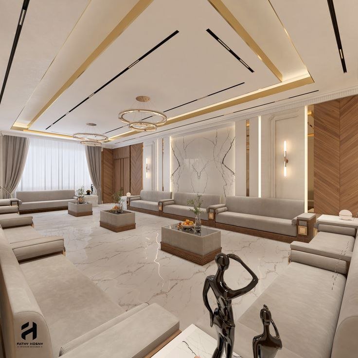 خدمة مجلس رخامي واسع بتصميم متناسق ضمن قسم مجالس