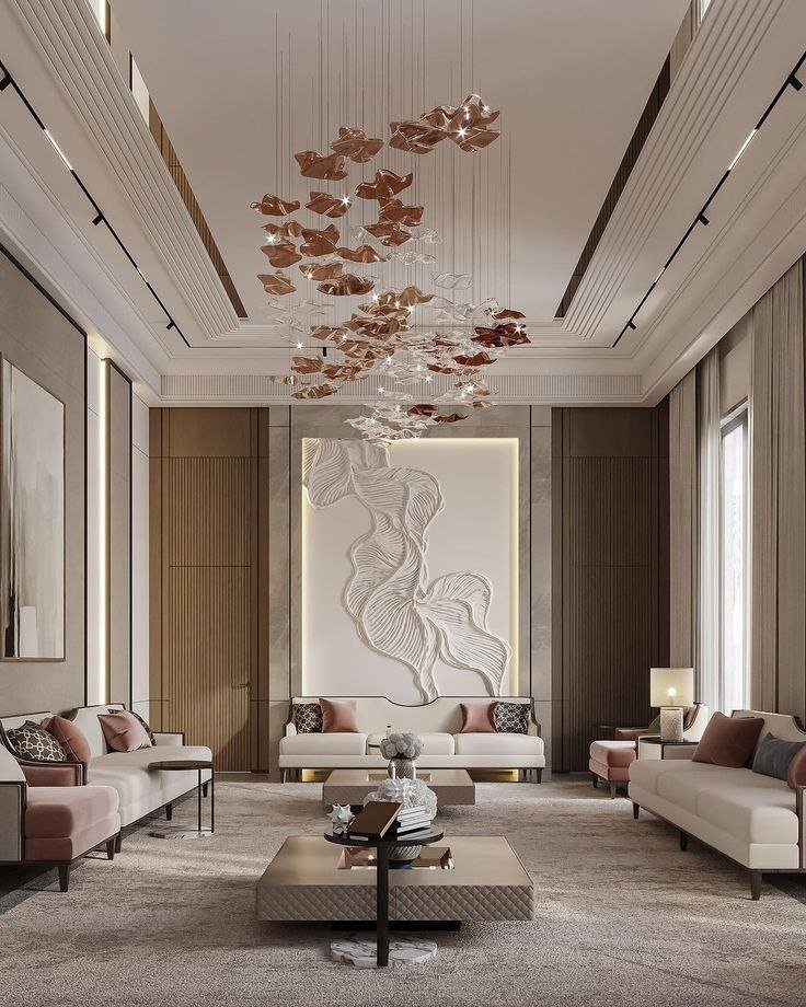 خدمة مجلس معاصر بلمسات فنية معلقة ضمن قسم مجالس