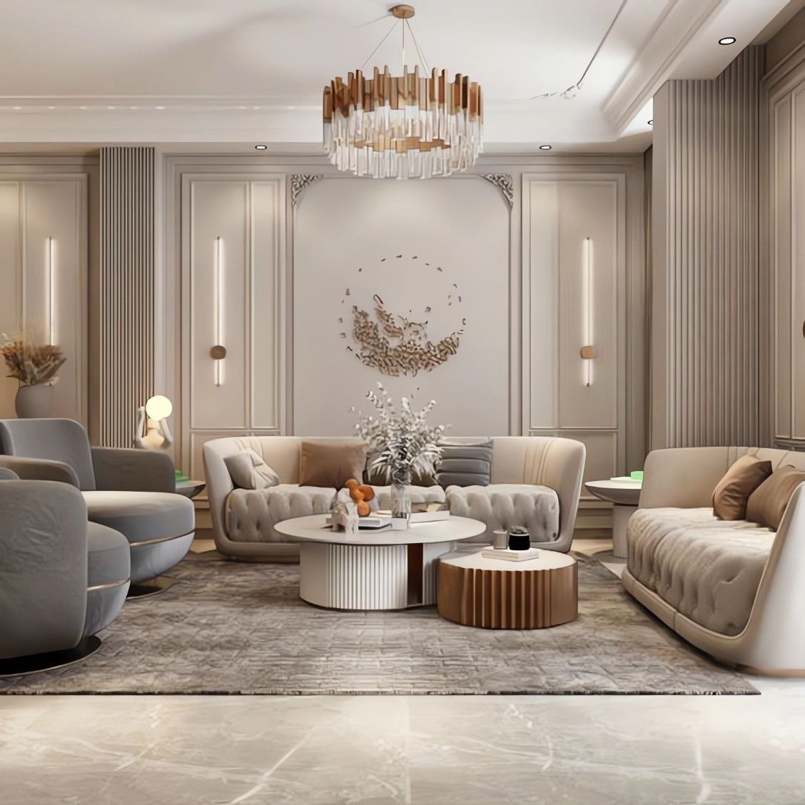 خدمة مجلس ناعم بتفاصيل دائرية وعصرية ضمن قسم مجالس