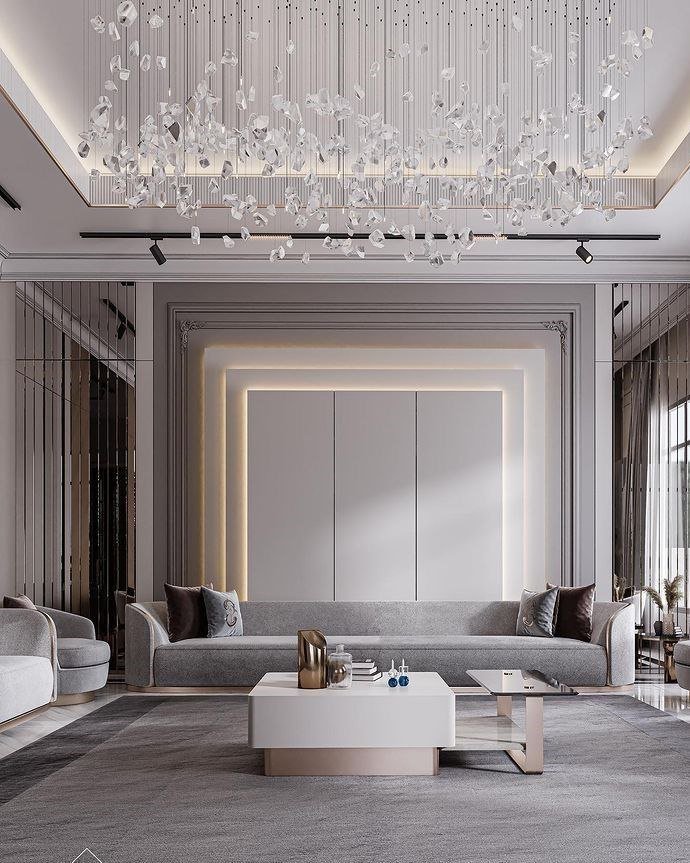 خدمة تناسق رمادي ملكي ضمن قسم مجالس