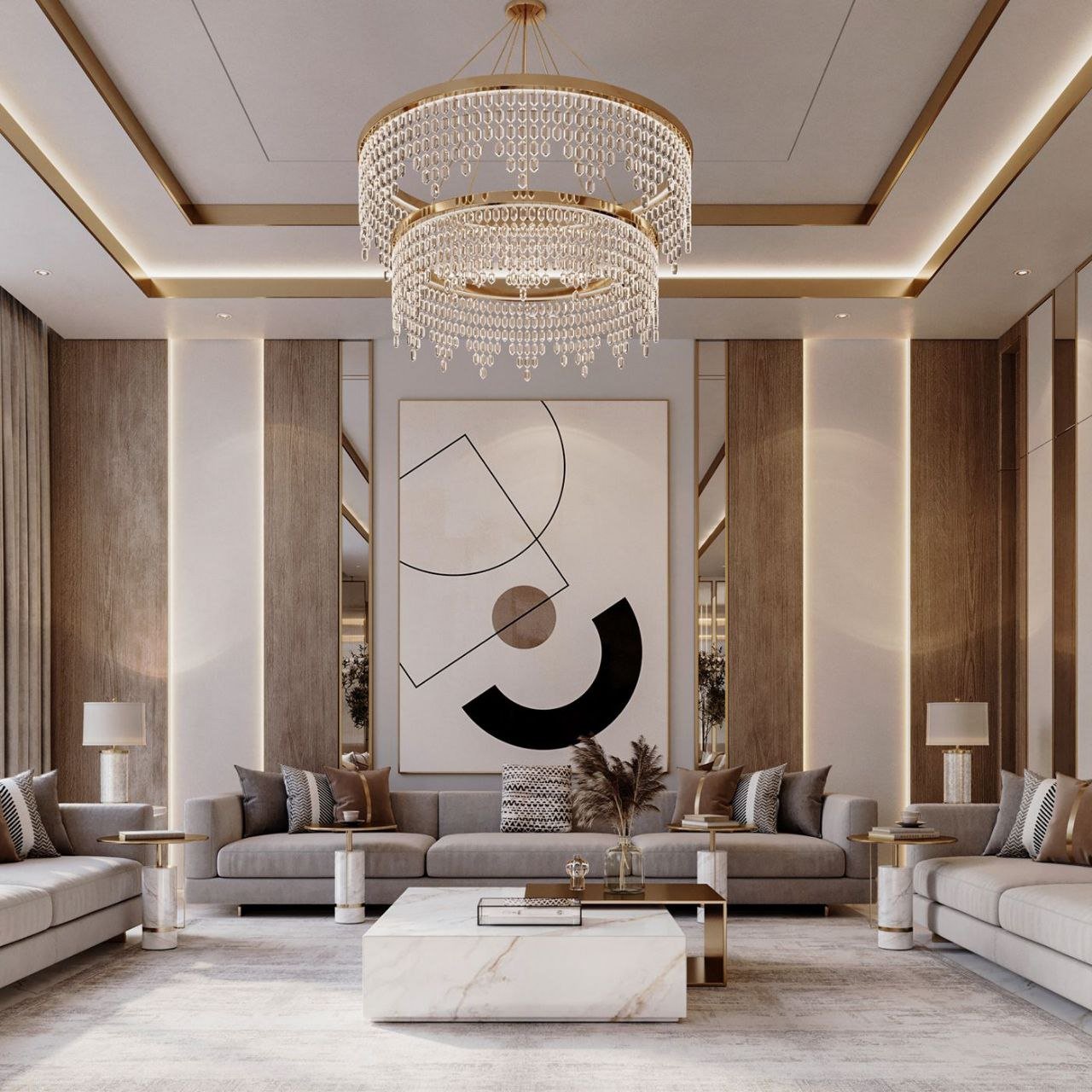 خدمة لمسات ذهبية هندسية ضمن قسم مجالس