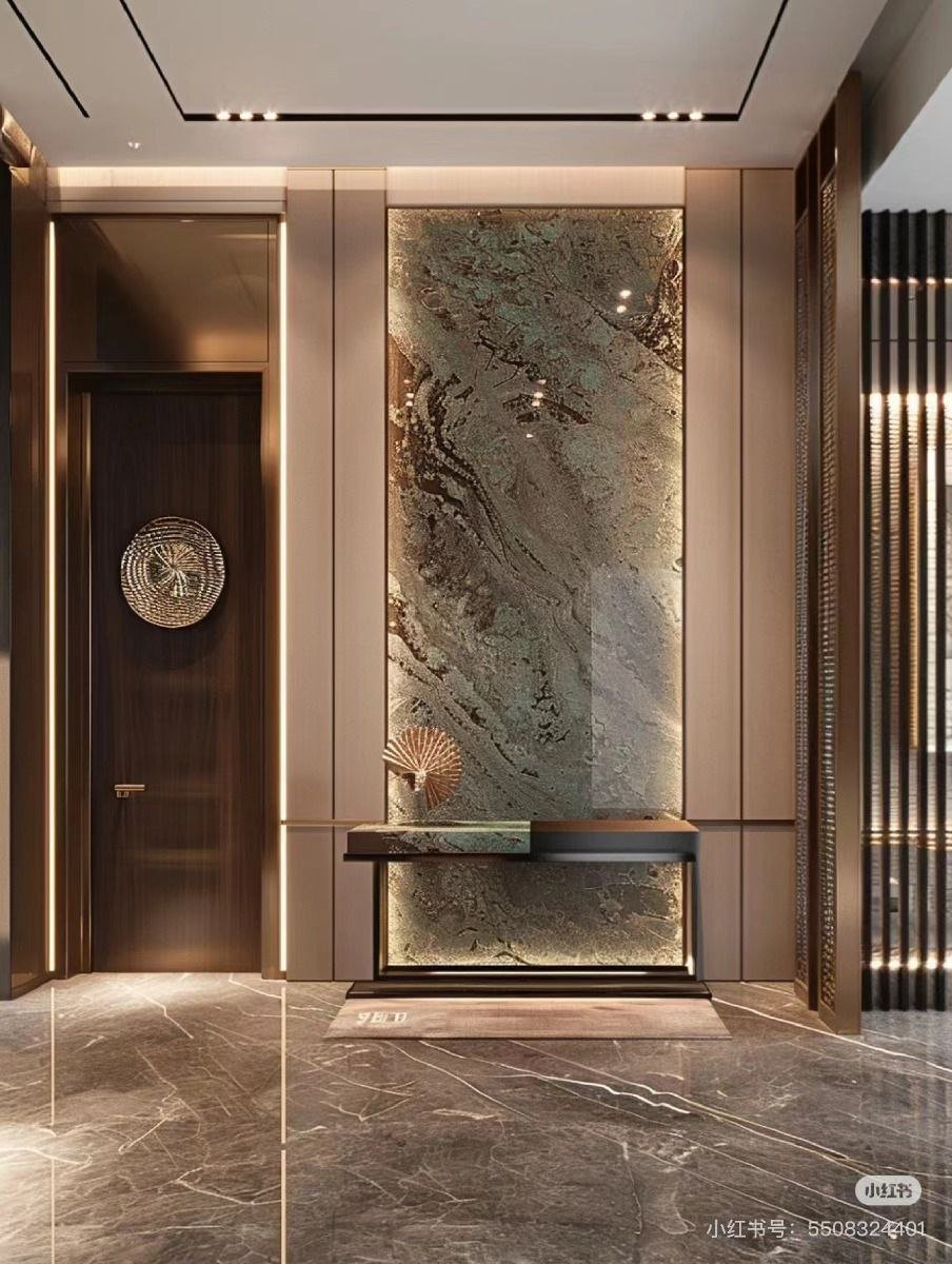 خدمة جدار رخامي بمظهر فاخر ضمن قسم ديكور مداخل واستقبال