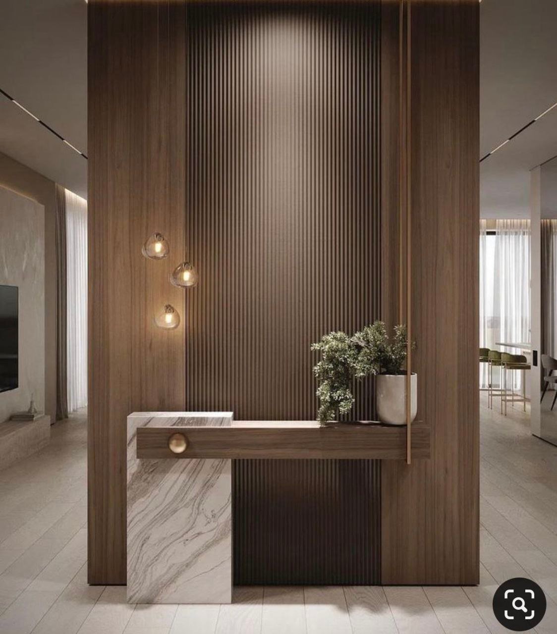 خدمة مدخل بطابع هادئ وطبيعي ضمن قسم ديكور مداخل واستقبال