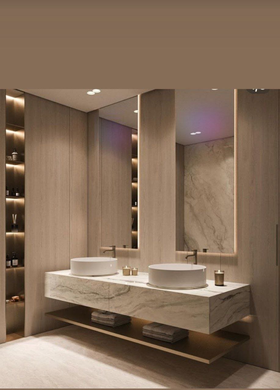 خدمة لمسة طبيعية هادئة ضمن قسم مغاسل